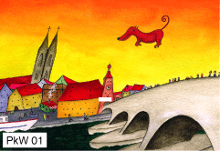 Postkarte PkW01 - Der Wurstkuchlhund